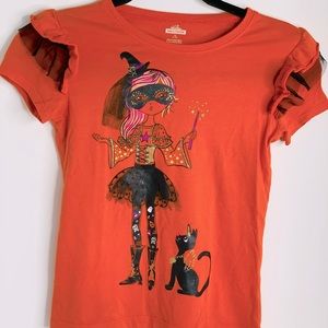 Celebrate Halloween Girls size 8 Orange t shirt